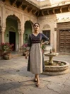  1230 By Naisha Cotton Printed With Mirror Handwork Jaipuri Kurtis